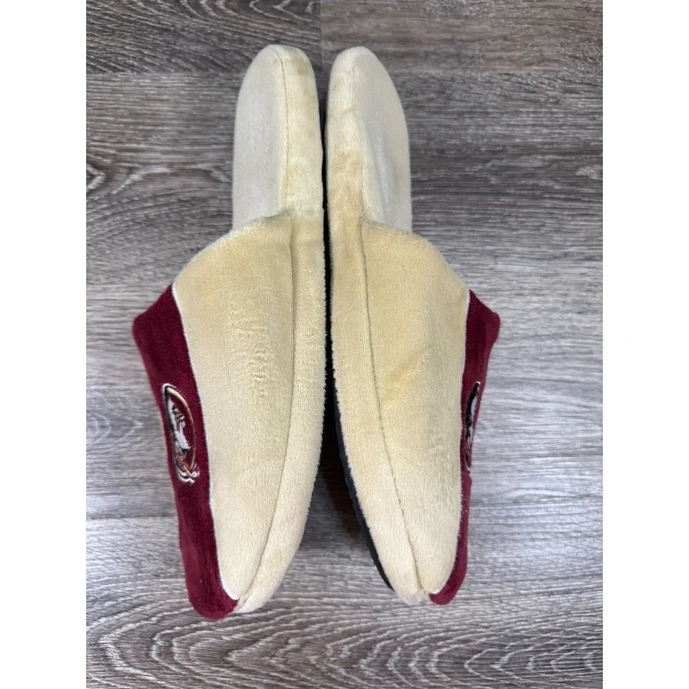 FOCO Florida State Seminoles Mens Large 11-12 Slippers‎ FSU Garnet Gold Tan Logo